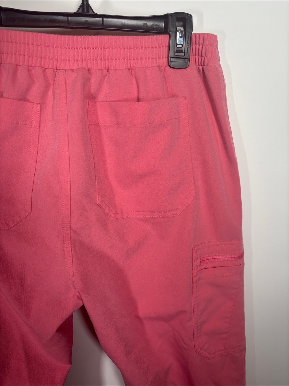 Pink Drawstring Cargo Scrub Pants - Picture 9 of 10